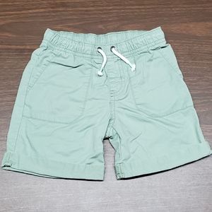 Green rolled up cuff shorts